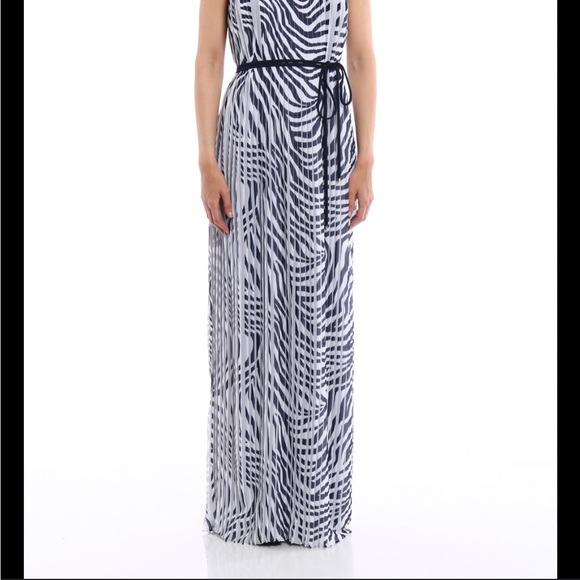 Michael Kors chiffon print maxi dress in True Blue NWOT - Picture 3 of 5